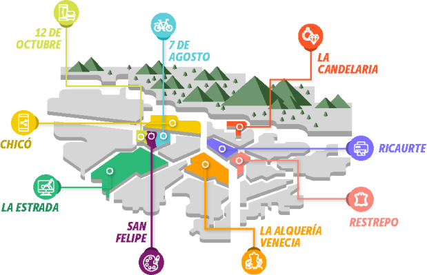 Mapa Bogotá zonas economicas priorizadas
